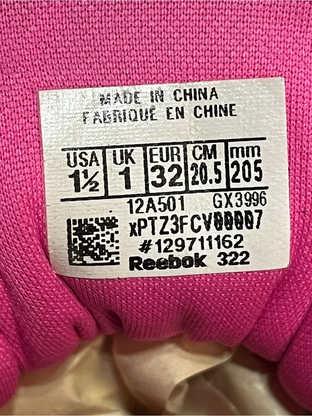 ✨2/$15✨ Reebok girl’s White and Hot Pink Athletic Sneakers - Picture 4 of 11